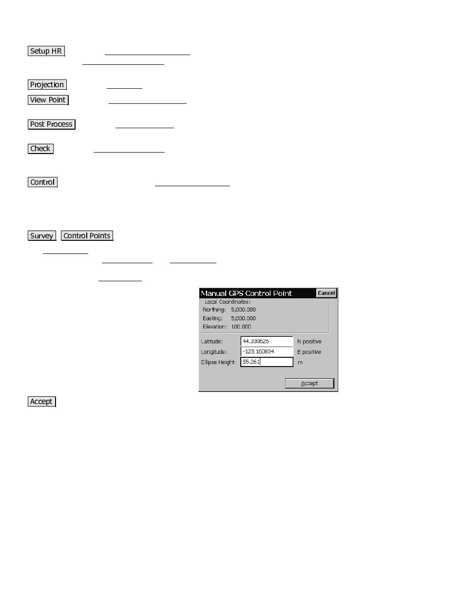 Manual entry gps | Spectra Precision Survey Pro CE v3.80 Ranger GPS Reference Manual User Manual | Page 30 / 93