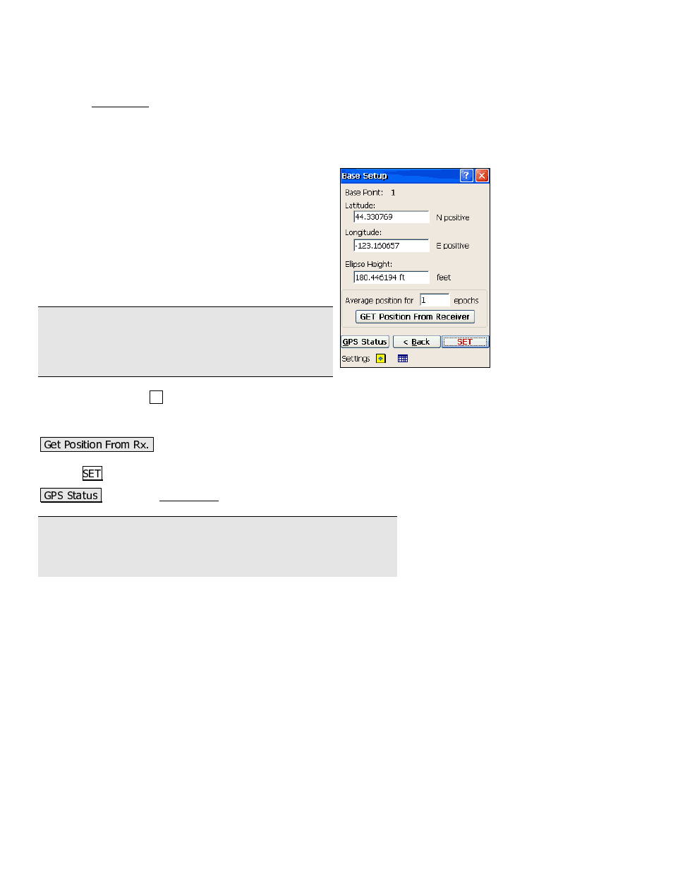 Base setup two – get and set | Spectra Precision Survey Pro 3.80 Recon GPS Reference Manual User Manual | Page 28 / 99