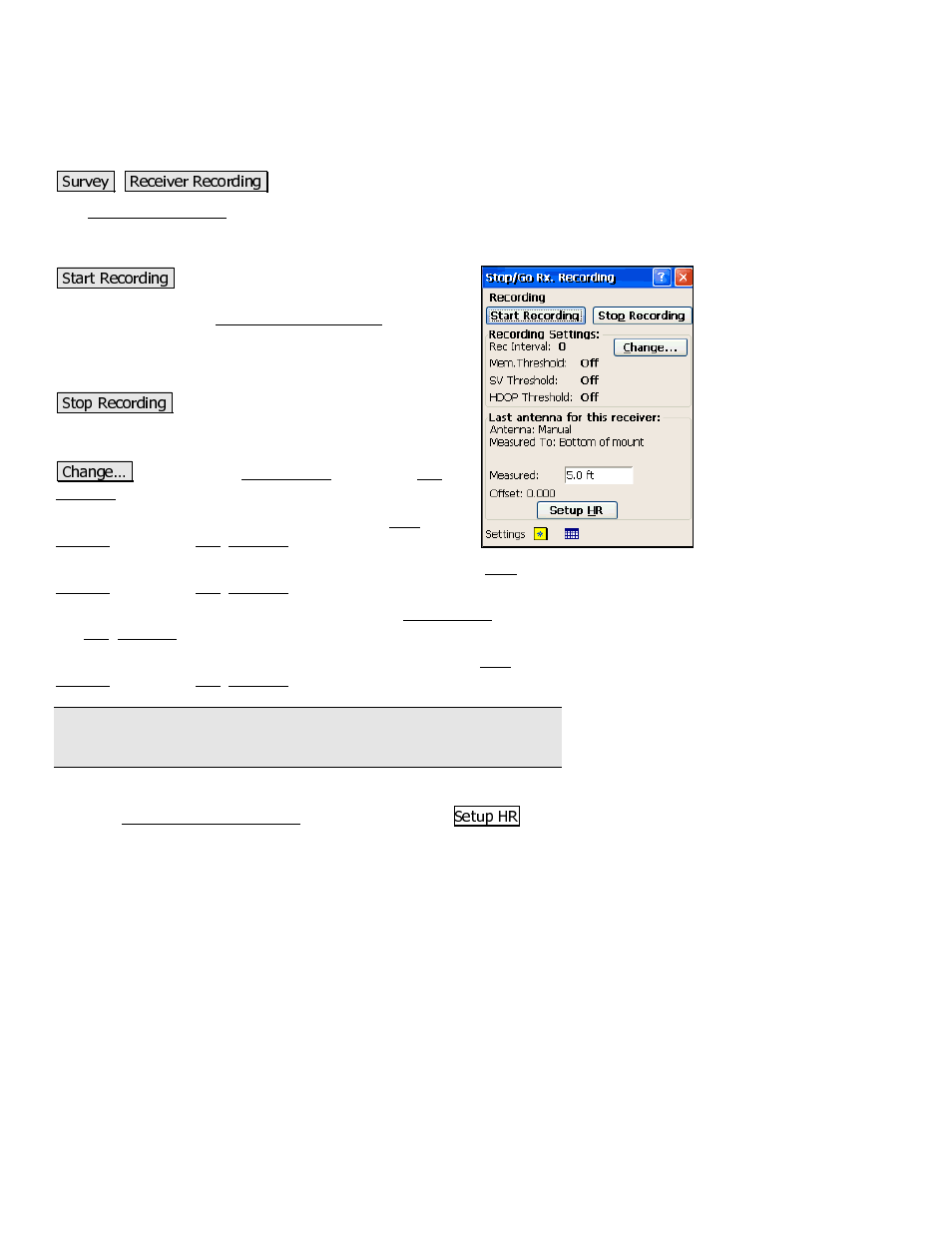 Receiver recording | Spectra Precision Survey Pro 3.80 Recon GPS Reference Manual User Manual | Page 64 / 99