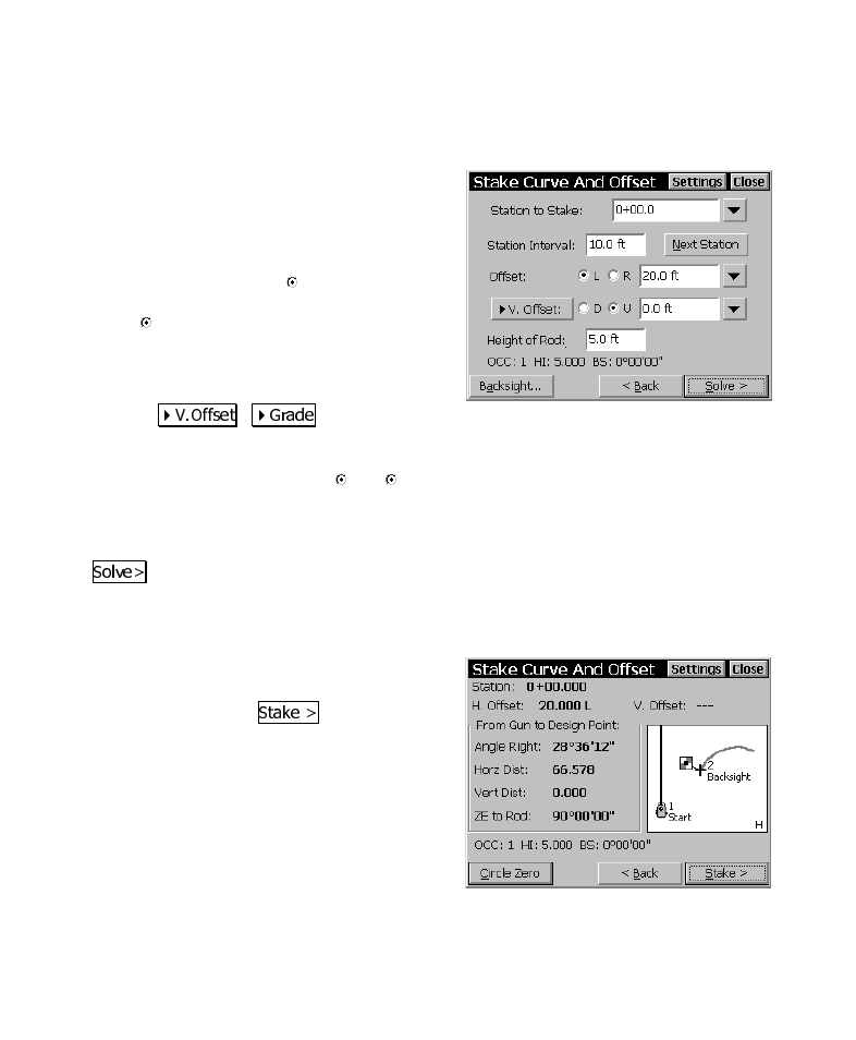 Setup your staking options, Aim the total station | Spectra Precision Survey Pro CE v3.6 User Manual User Manual | Page 142 / 407