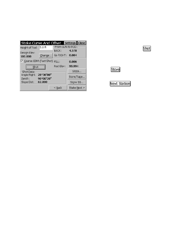 Stake the point | Spectra Precision Survey Pro CE v3.6 User Manual User Manual | Page 143 / 407