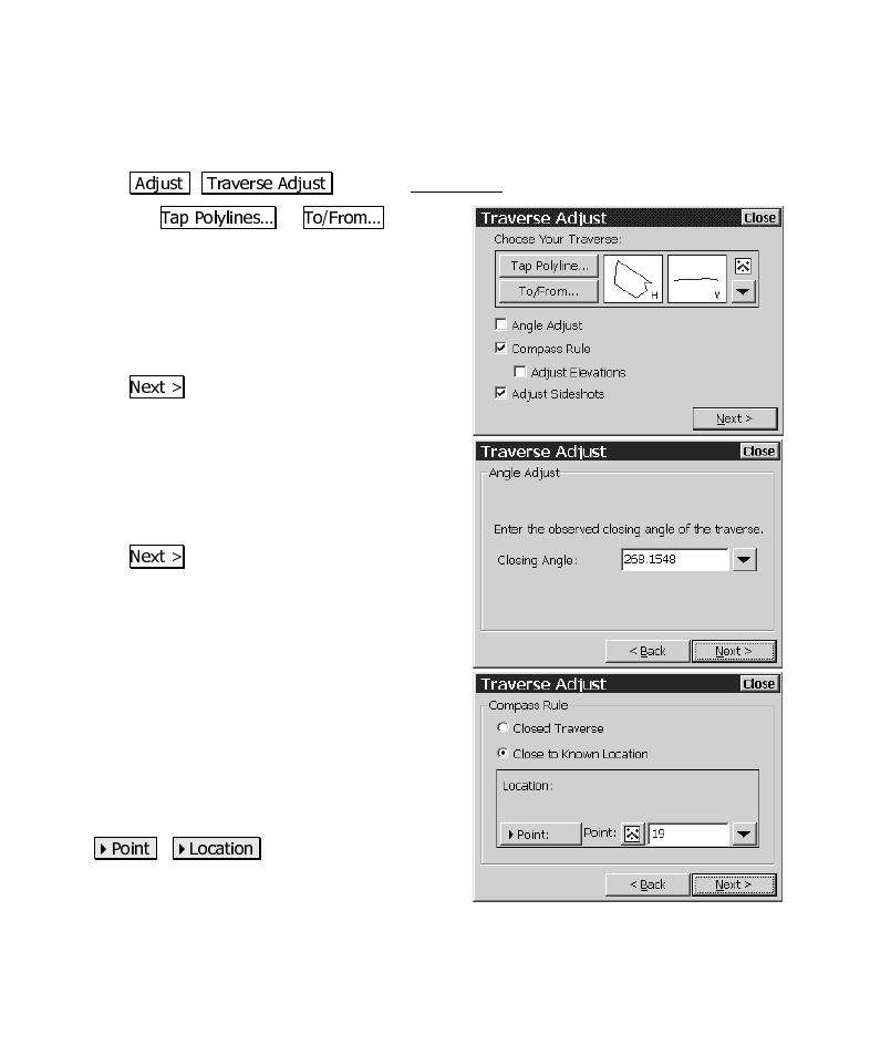 Performing a traverse adjustment | Spectra Precision Survey Pro CE v3.6 User Manual User Manual | Page 150 / 407