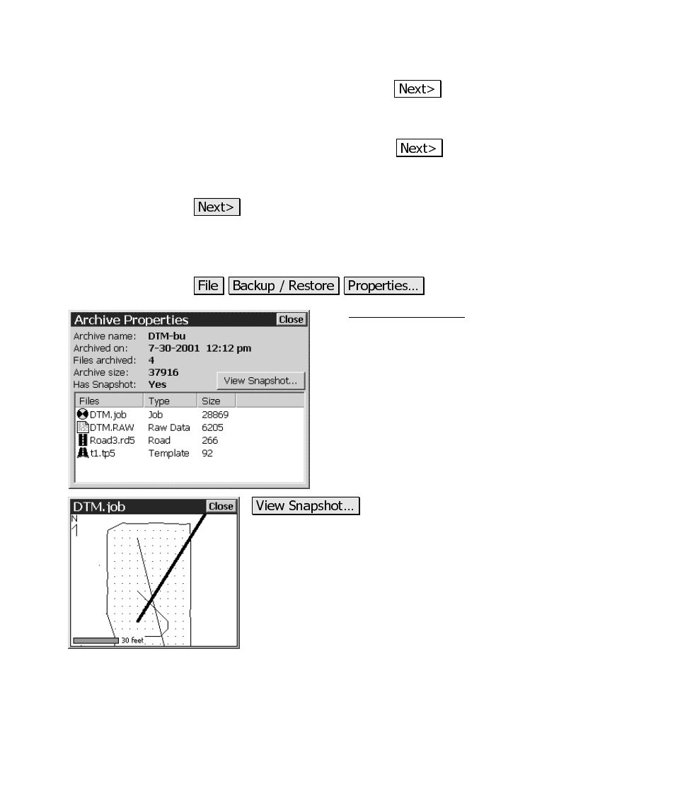 Backup / restore - archive properties | Spectra Precision Survey Pro CE v3.6 User Manual User Manual | Page 176 / 407