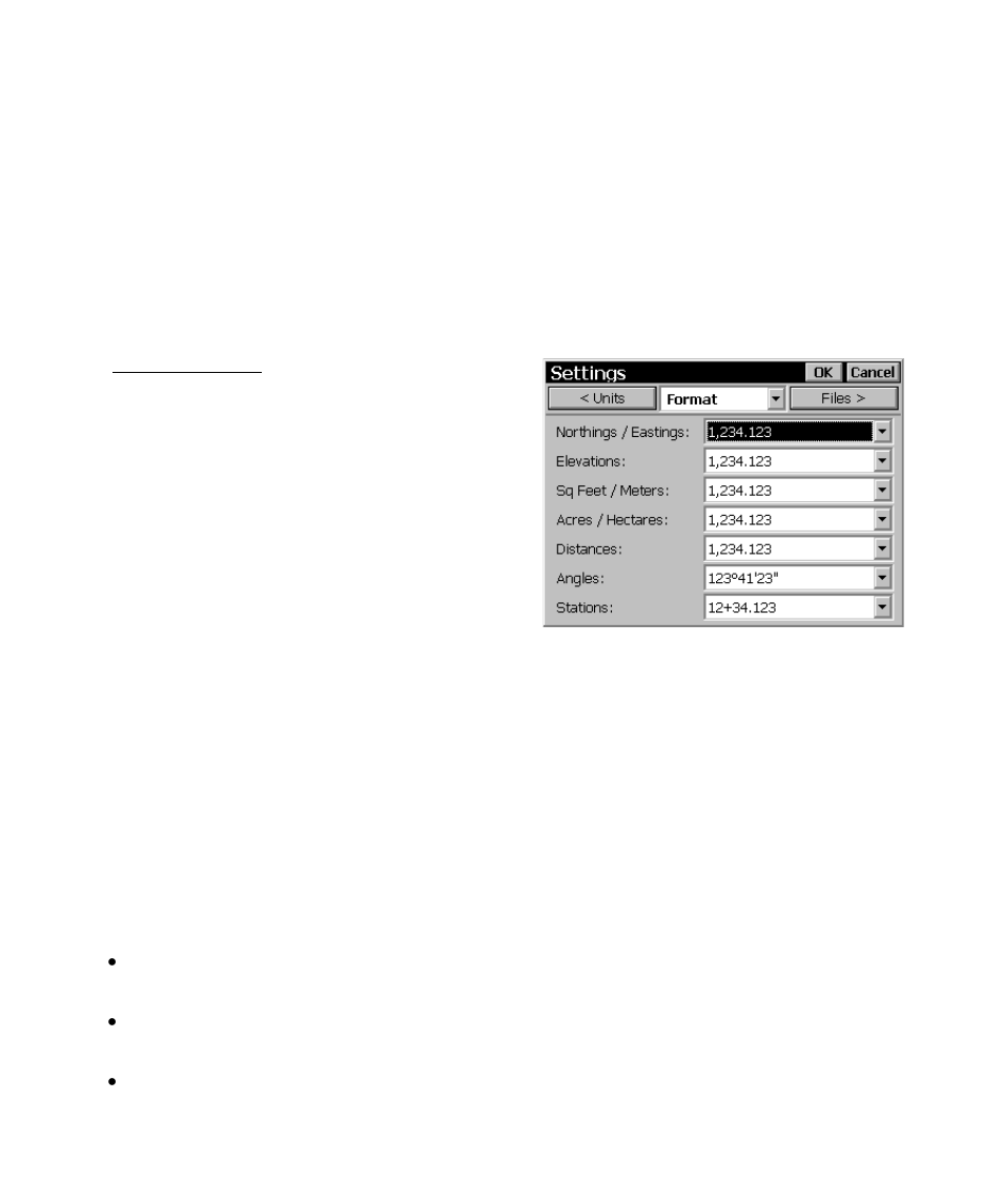 Format settings | Spectra Precision Survey Pro CE v3.6 User Manual User Manual | Page 187 / 407