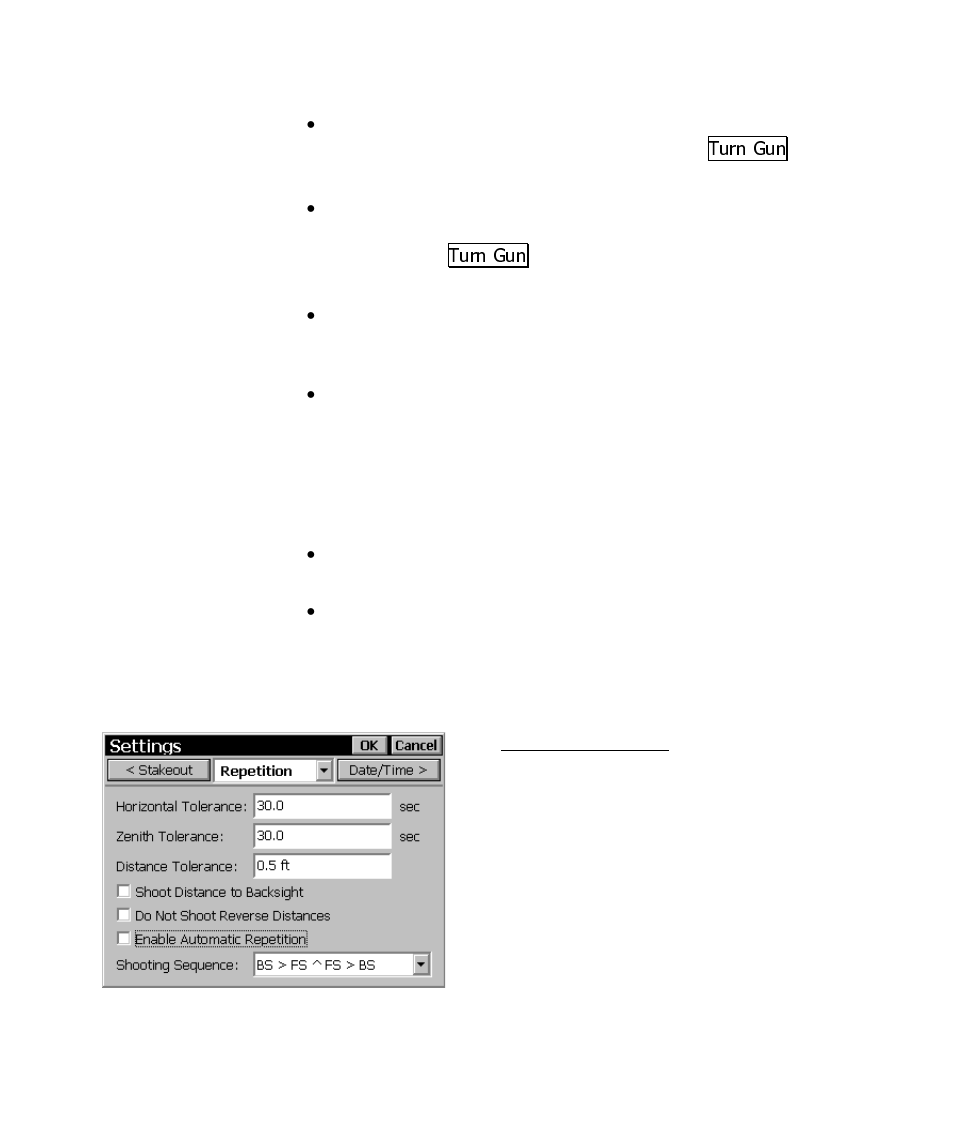 Repetition settings | Spectra Precision Survey Pro CE v3.6 User Manual User Manual | Page 192 / 407