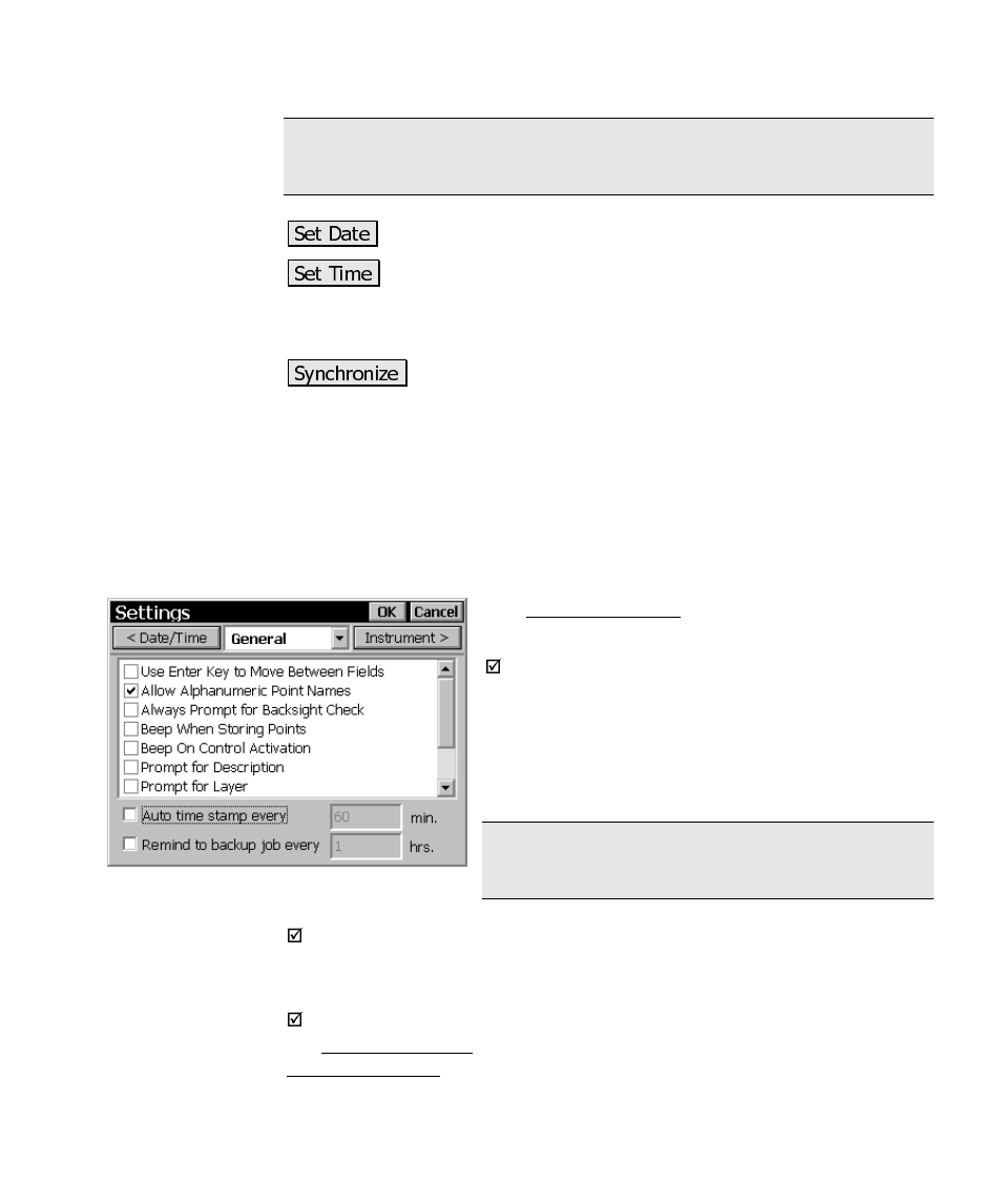 General settings | Spectra Precision Survey Pro CE v3.6 User Manual User Manual | Page 194 / 407