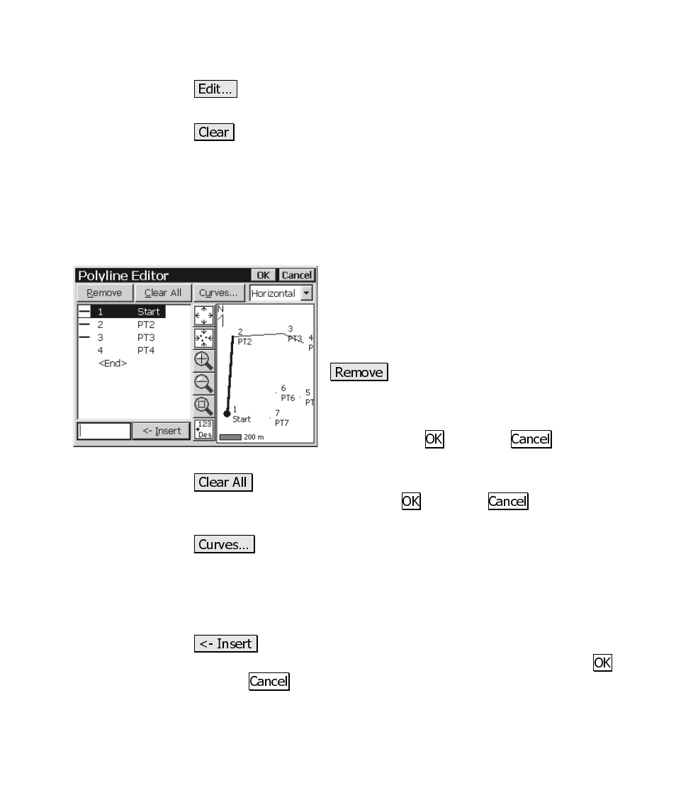 Screen three – polyline editor | Spectra Precision Survey Pro CE v3.6 User Manual User Manual | Page 202 / 407