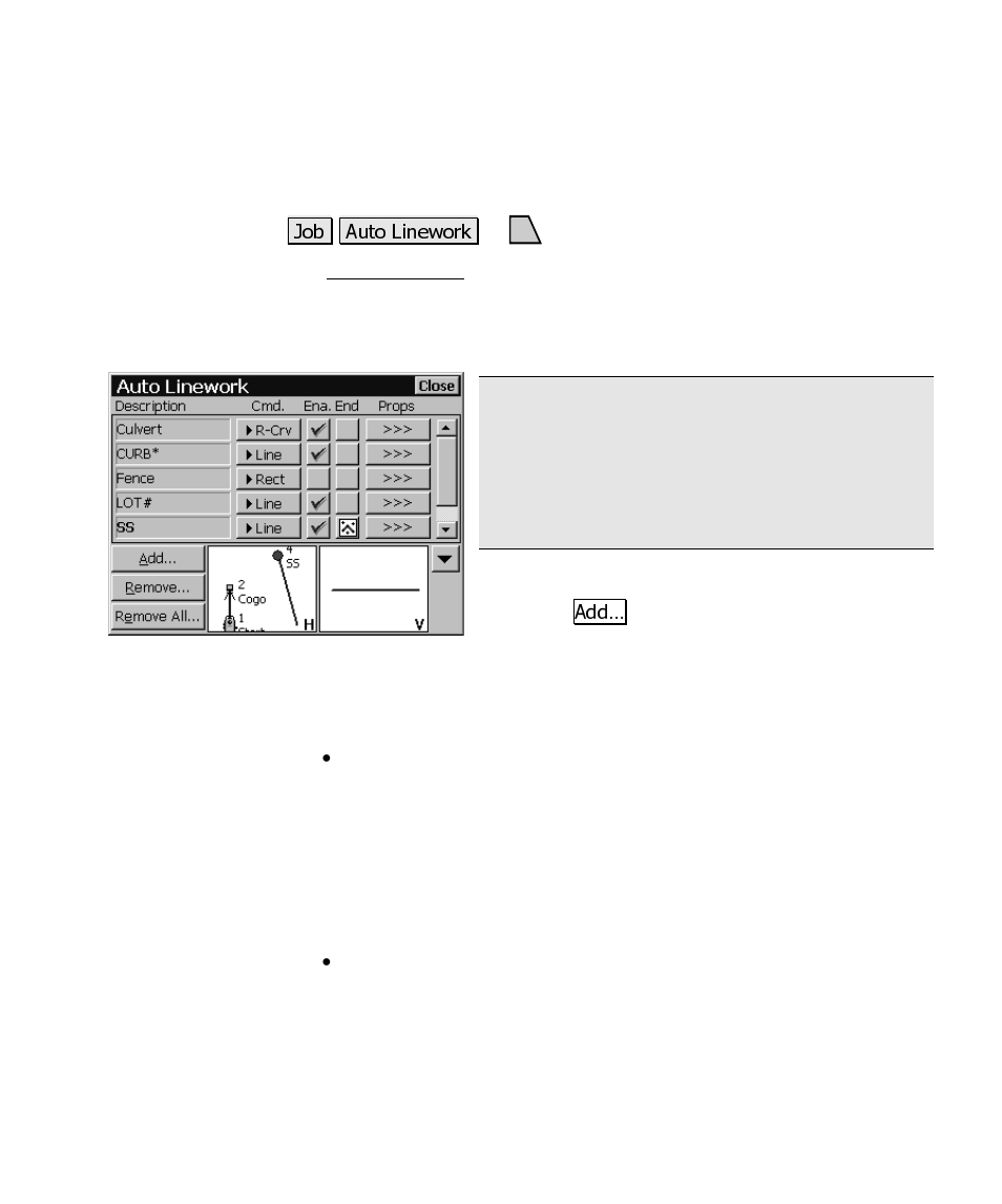 Auto linework | Spectra Precision Survey Pro CE v3.6 User Manual User Manual | Page 212 / 407