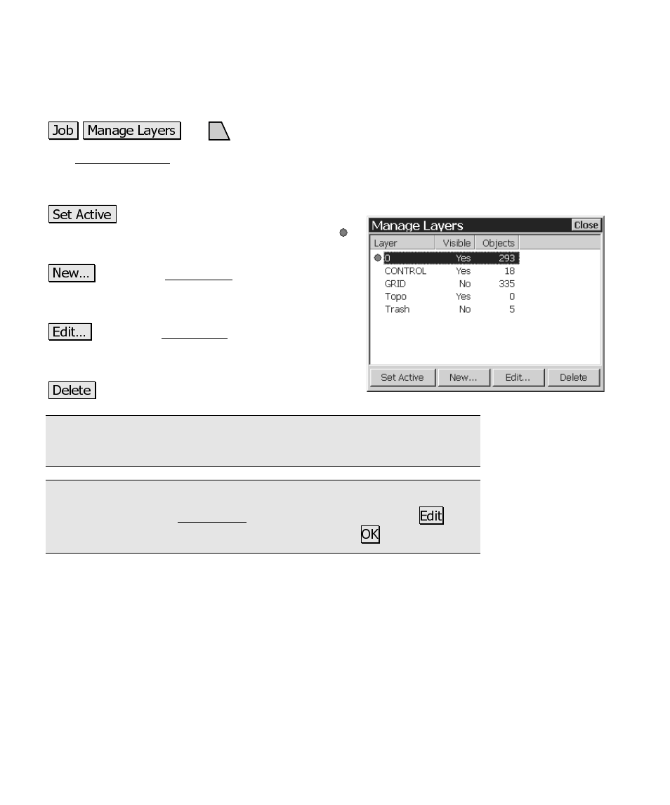 Manage layers | Spectra Precision Survey Pro CE v3.6 User Manual User Manual | Page 223 / 407