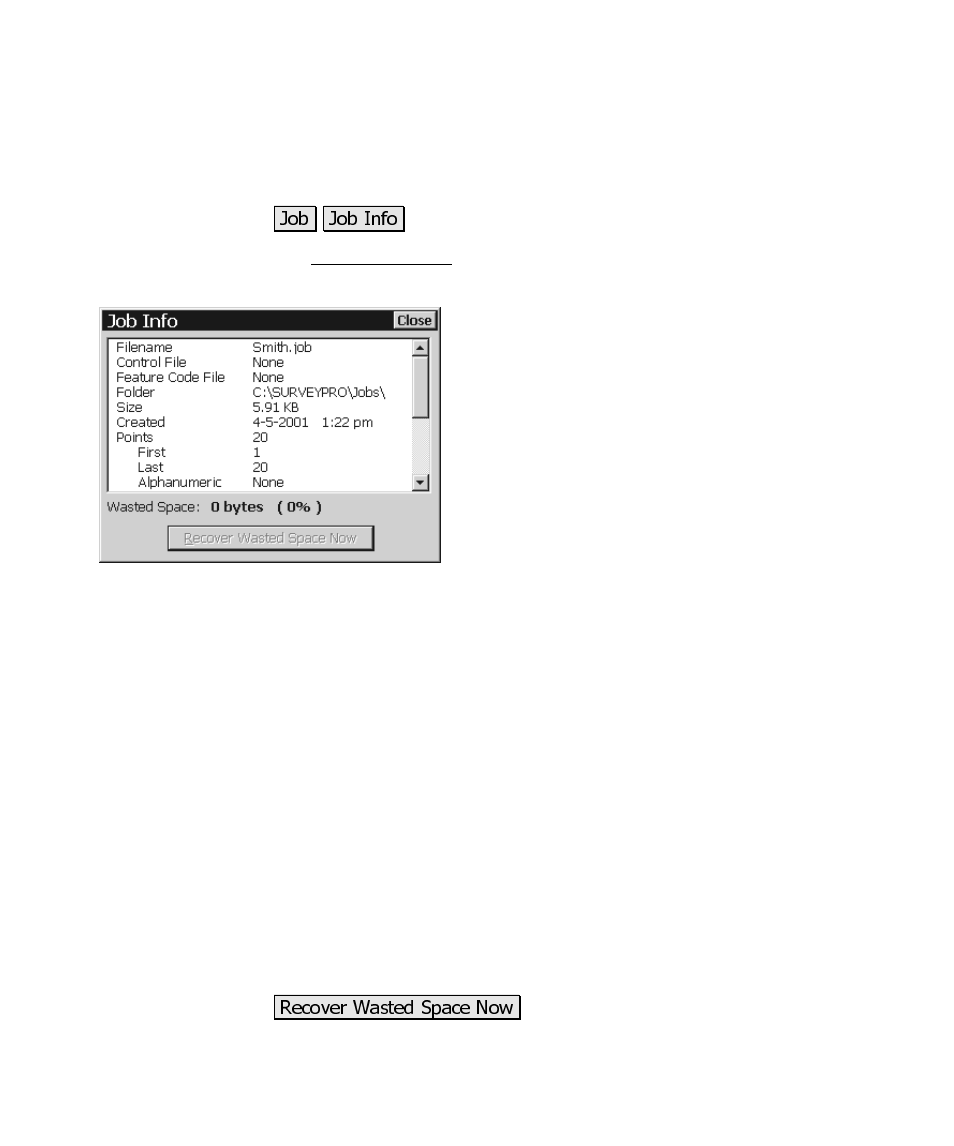 Job information | Spectra Precision Survey Pro CE v3.6 User Manual User Manual | Page 224 / 407
