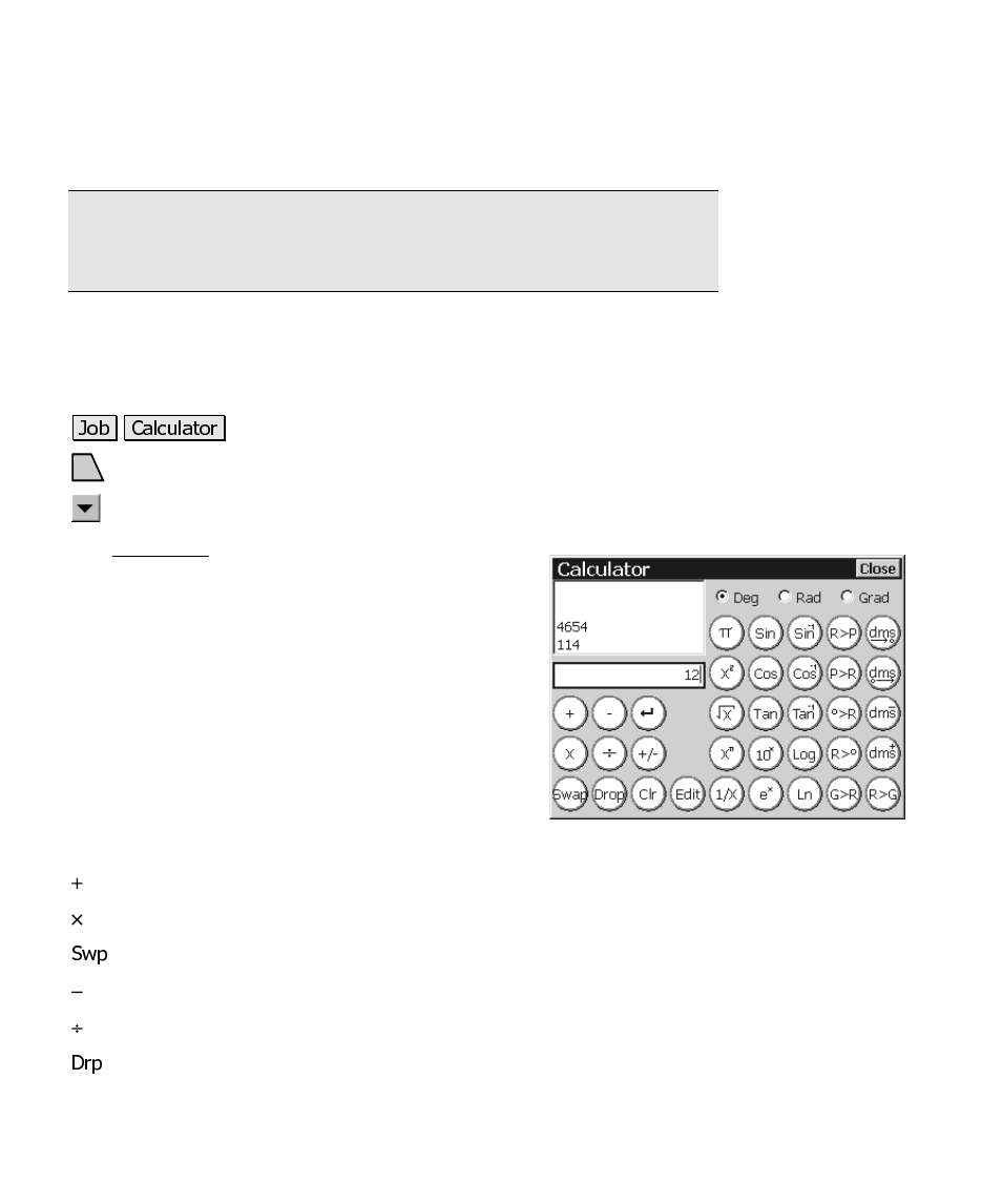 Calculator | Spectra Precision Survey Pro CE v3.6 User Manual User Manual | Page 225 / 407