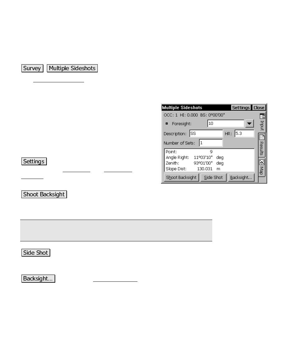 Multiple sideshots | Spectra Precision Survey Pro CE v3.6 User Manual User Manual | Page 239 / 407
