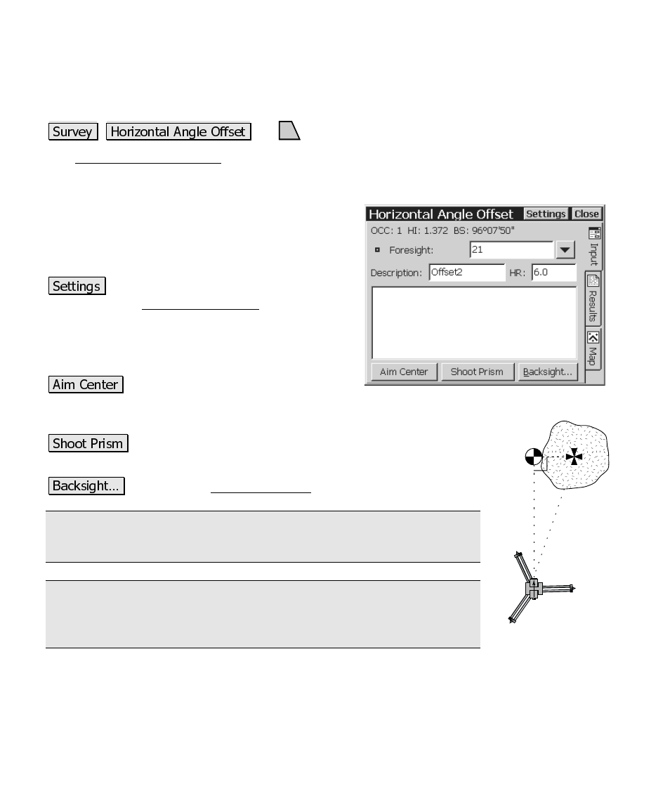 Horizontal angle offset | Spectra Precision Survey Pro CE v3.6 User Manual User Manual | Page 241 / 407