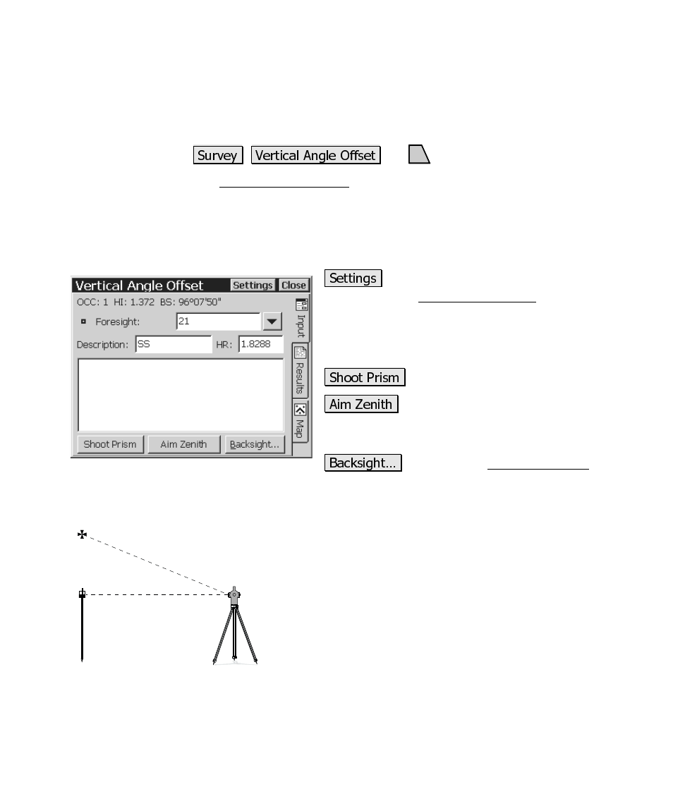 Vertical angle offset | Spectra Precision Survey Pro CE v3.6 User Manual User Manual | Page 242 / 407