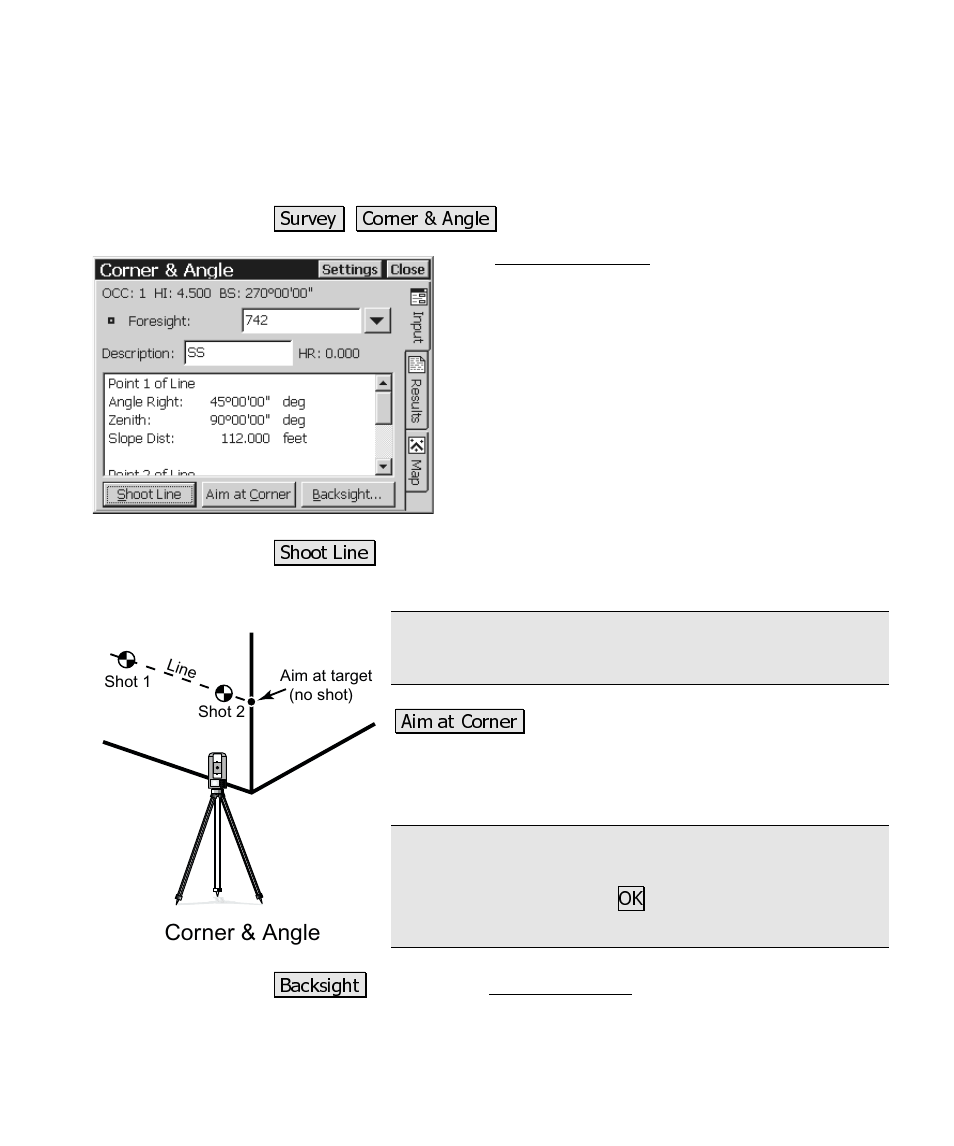 Corner & angle | Spectra Precision Survey Pro CE v3.6 User Manual User Manual | Page 246 / 407