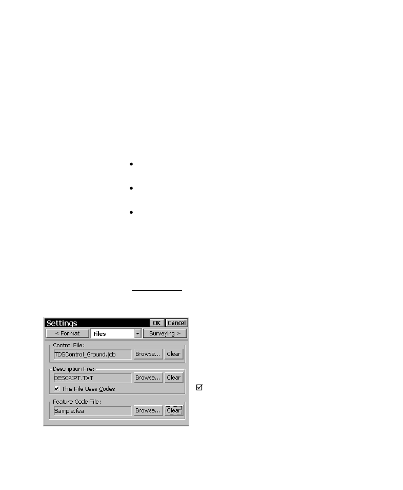 Files settings | Spectra Precision Survey Pro CE v3.6 User Manual User Manual | Page 25 / 407