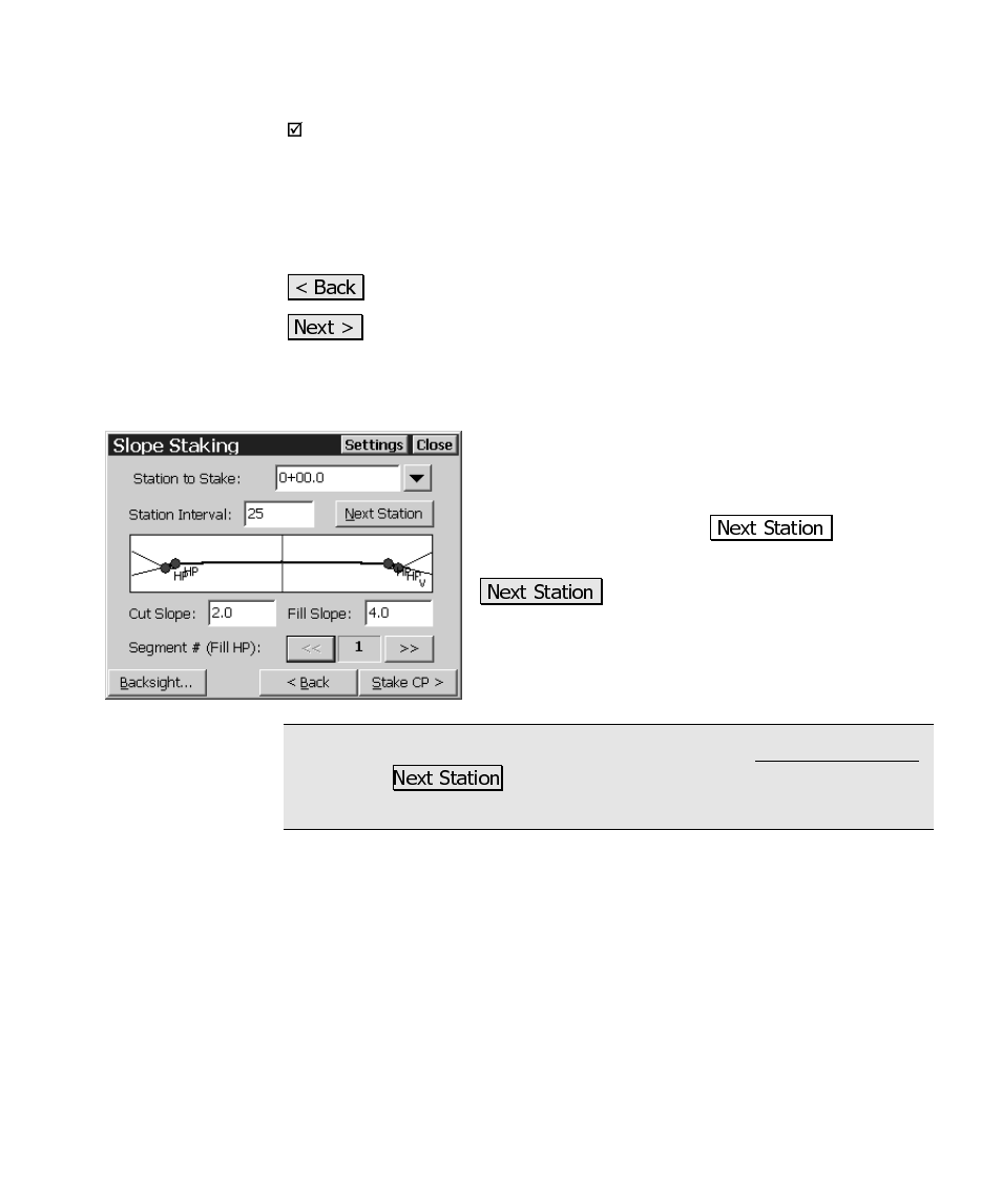 Slope staking – screen three | Spectra Precision Survey Pro CE v3.6 User Manual User Manual | Page 280 / 407