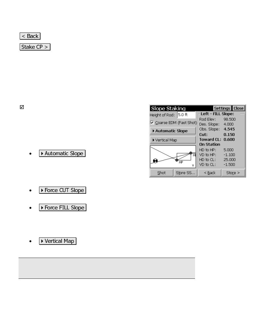 Slope staking – screen four | Spectra Precision Survey Pro CE v3.6 User Manual User Manual | Page 281 / 407