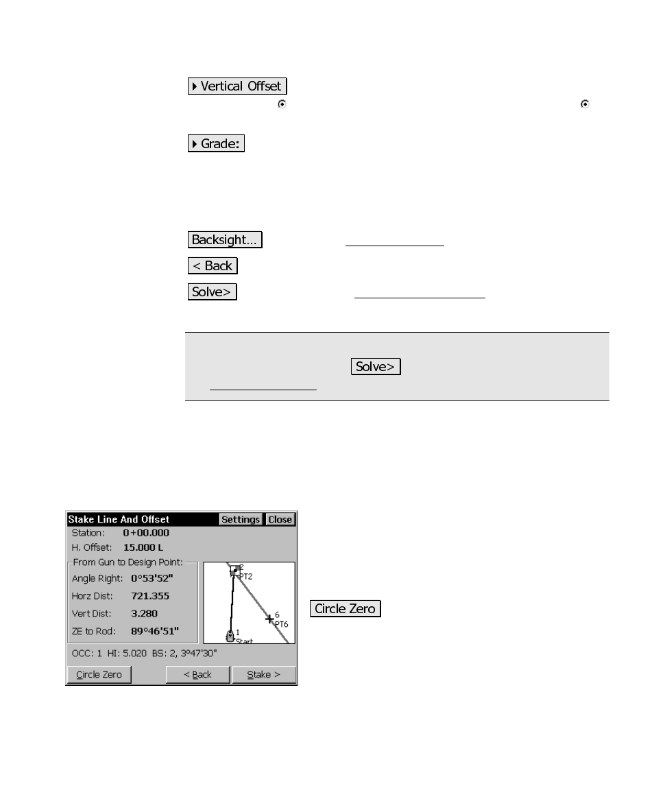 Stake line and offset – screen three | Spectra Precision Survey Pro CE v3.6 User Manual User Manual | Page 286 / 407