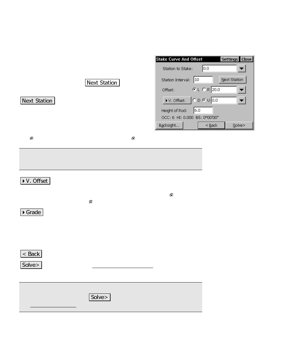 Curve and offset – screen two | Spectra Precision Survey Pro CE v3.6 User Manual User Manual | Page 289 / 407