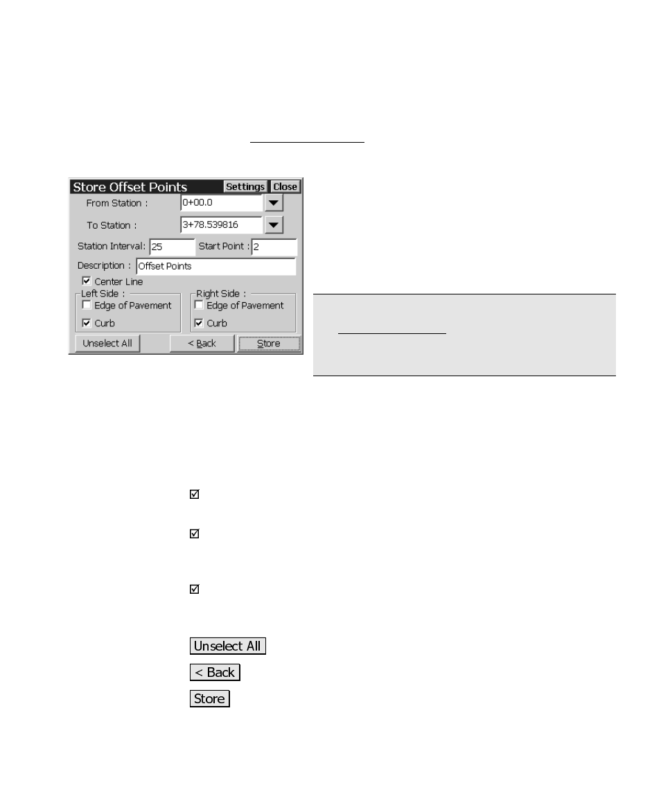 Store offset points – screen three | Spectra Precision Survey Pro CE v3.6 User Manual User Manual | Page 300 / 407