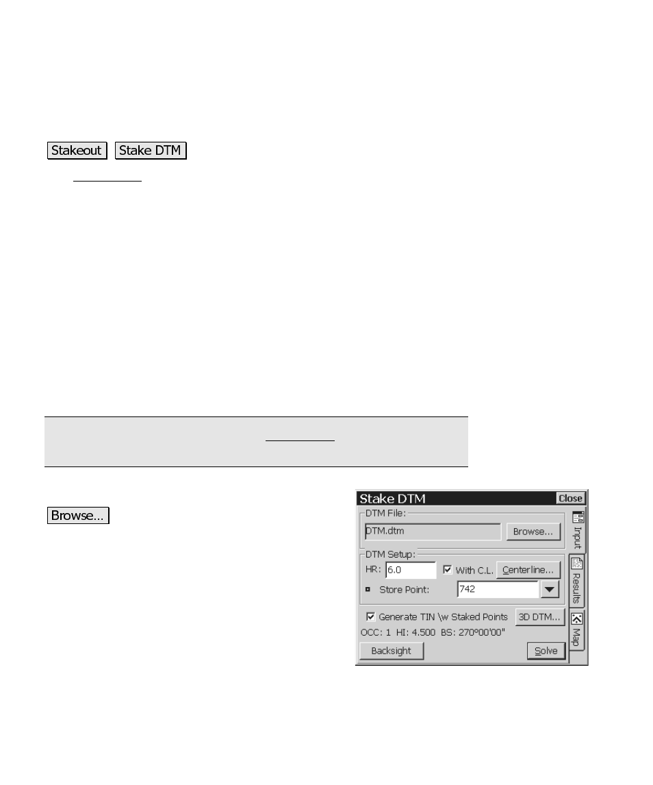 Stake dtm | Spectra Precision Survey Pro CE v3.6 User Manual User Manual | Page 301 / 407