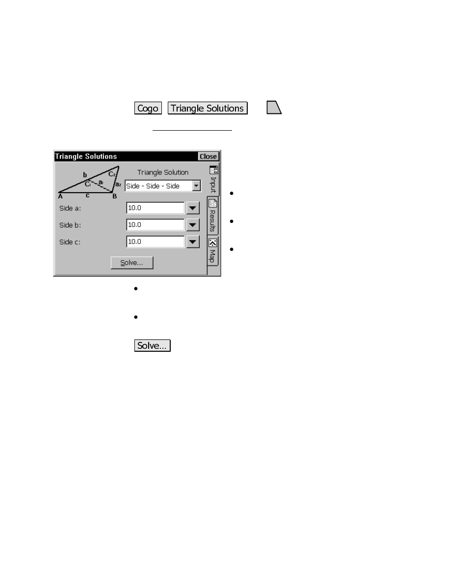 Triangle solutions, Results | Spectra Precision Survey Pro CE v3.6 User Manual User Manual | Page 326 / 407