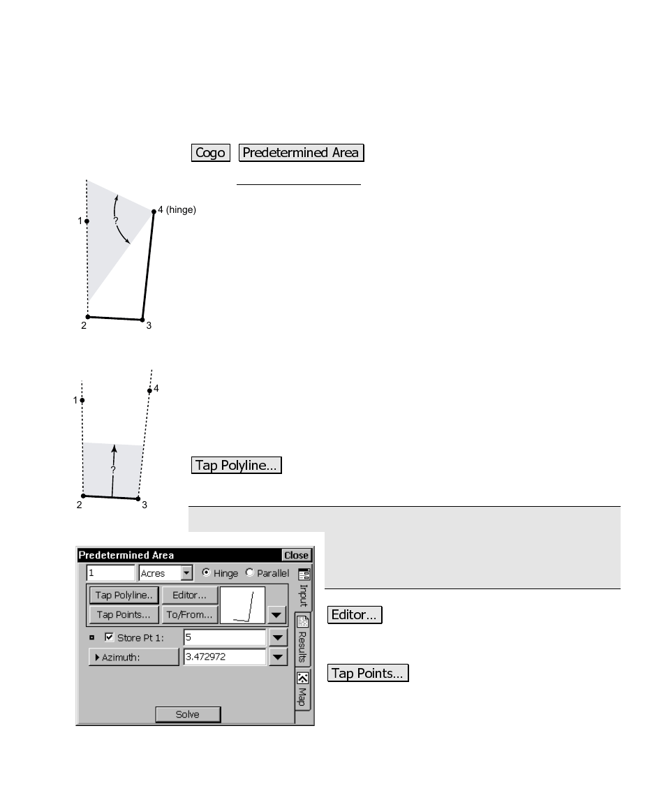 Predetermined area | Spectra Precision Survey Pro CE v3.6 User Manual User Manual | Page 330 / 407