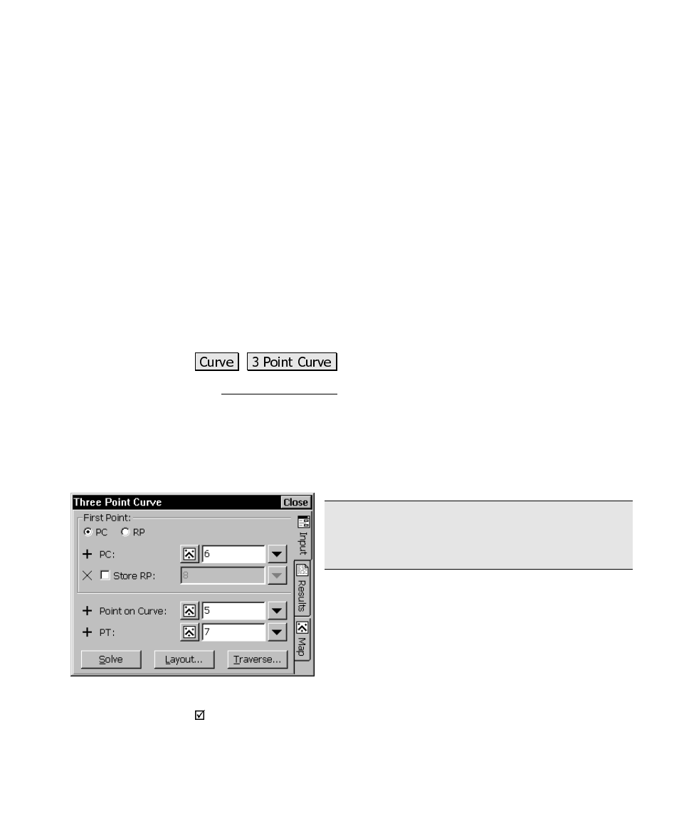 Three point curve, Results | Spectra Precision Survey Pro CE v3.6 User Manual User Manual | Page 338 / 407