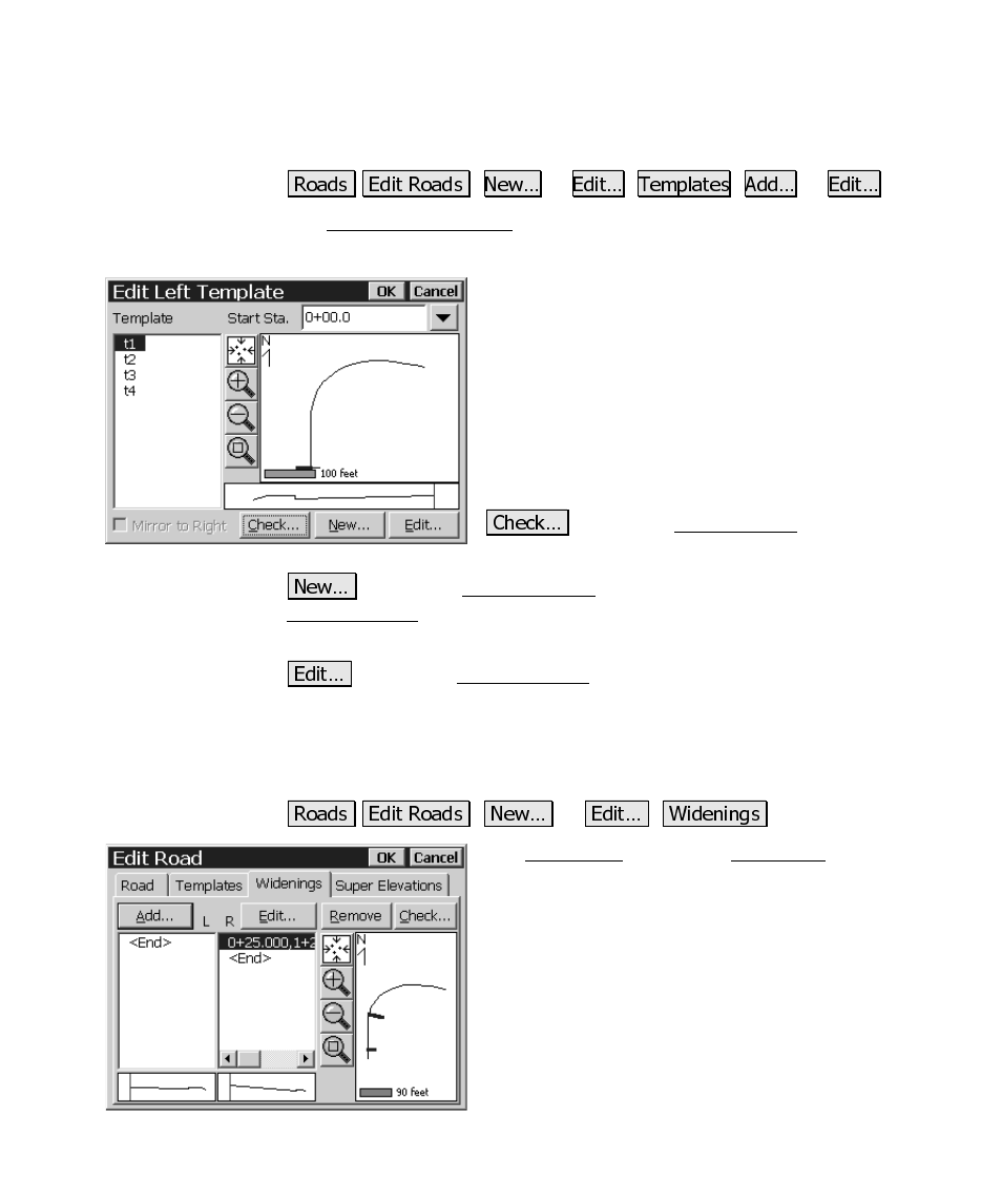 Add / edit template screen, The widenings card | Spectra Precision Survey Pro CE v3.6 User Manual User Manual | Page 368 / 407