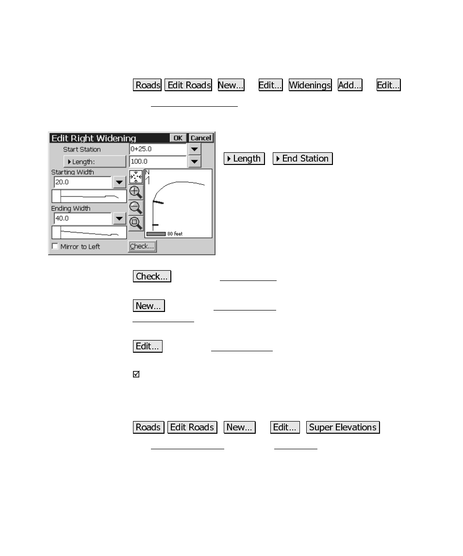 Add / edit widening screen, Super elevations card | Spectra Precision Survey Pro CE v3.6 User Manual User Manual | Page 370 / 407
