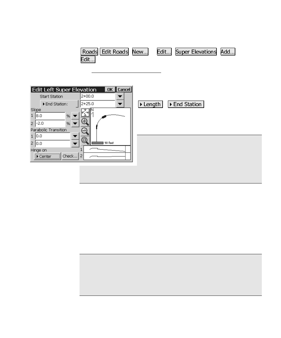 Add / edit super elevation screen | Spectra Precision Survey Pro CE v3.6 User Manual User Manual | Page 372 / 407
