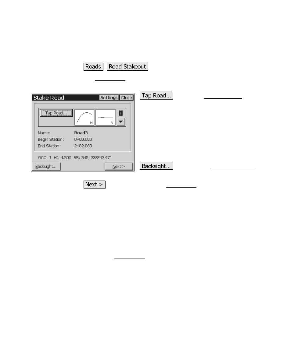 Road stakeout, Stake road – screen two | Spectra Precision Survey Pro CE v3.6 User Manual User Manual | Page 374 / 407