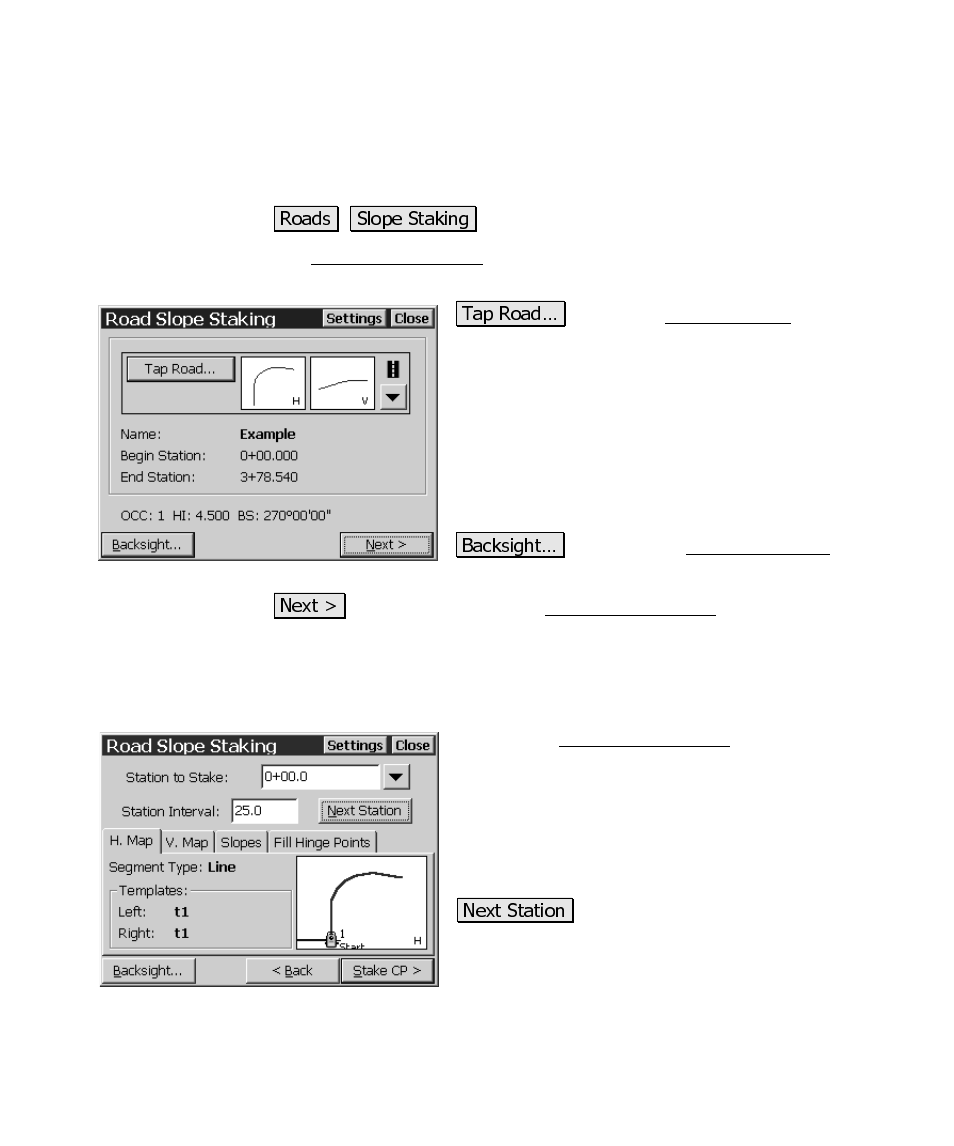 Road slope staking, Road slope staking – screen two | Spectra Precision Survey Pro CE v3.6 User Manual User Manual | Page 378 / 407