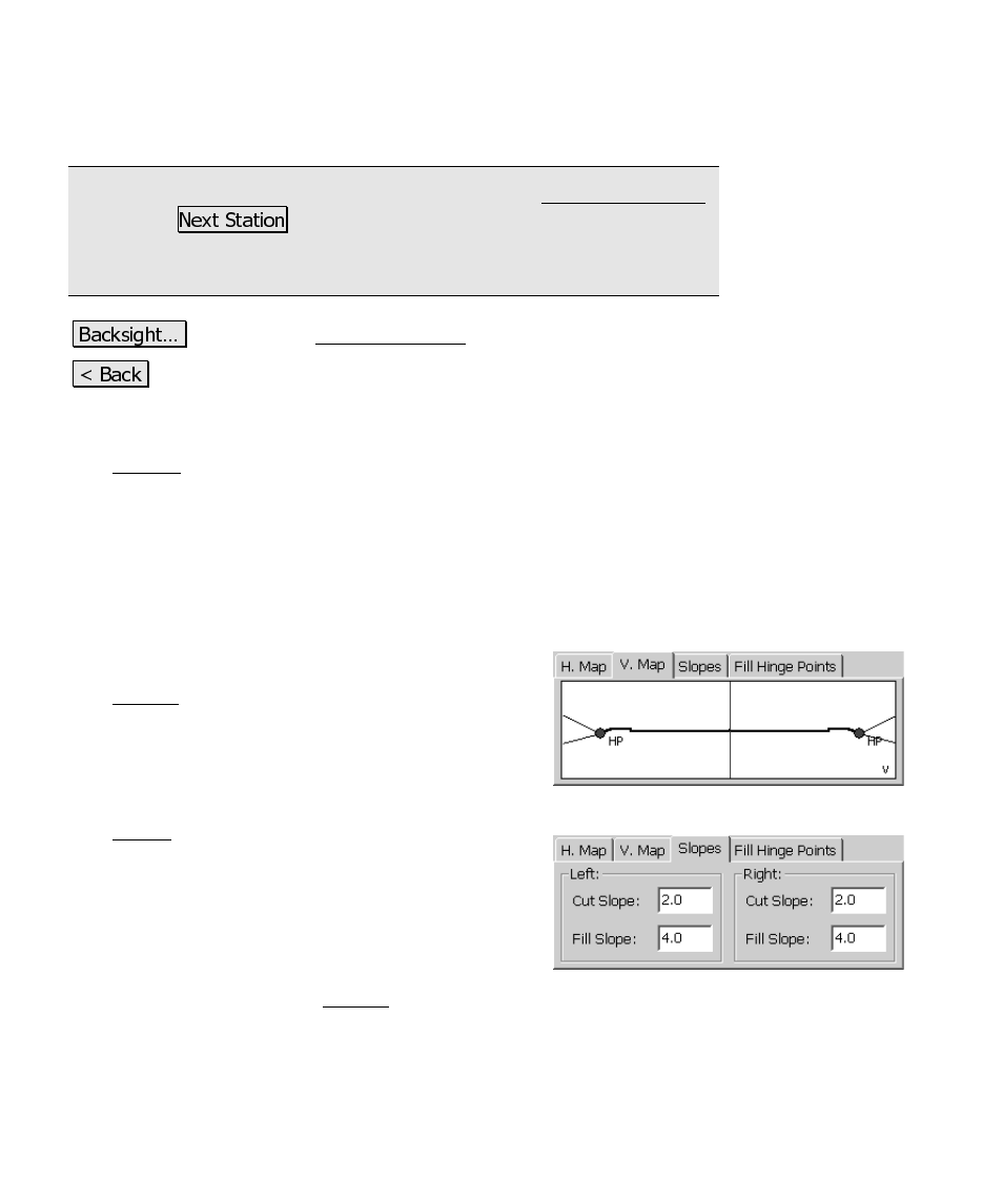 H. map card, V. map card, Slopes card | Spectra Precision Survey Pro CE v3.6 User Manual User Manual | Page 379 / 407