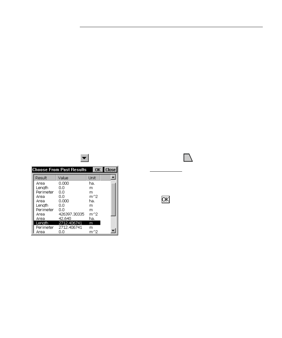 Miscelaneous screens, Past results | Spectra Precision Survey Pro CE v3.6 User Manual User Manual | Page 394 / 407