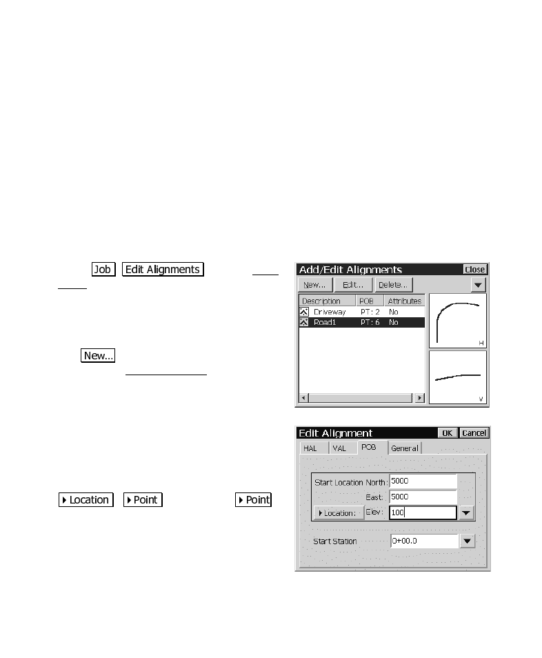 Creating an alignment | Spectra Precision Survey Pro CE v3.6 User Manual User Manual | Page 48 / 407