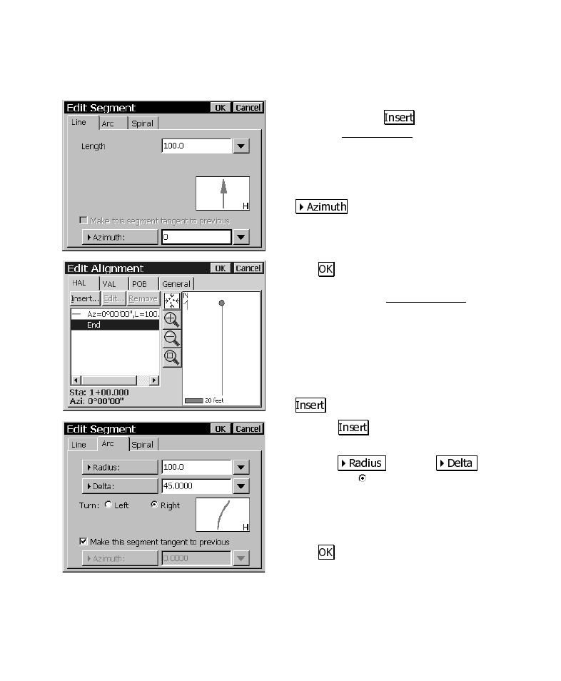 Horizontal alignment | Spectra Precision Survey Pro CE v3.6 User Manual User Manual | Page 49 / 407