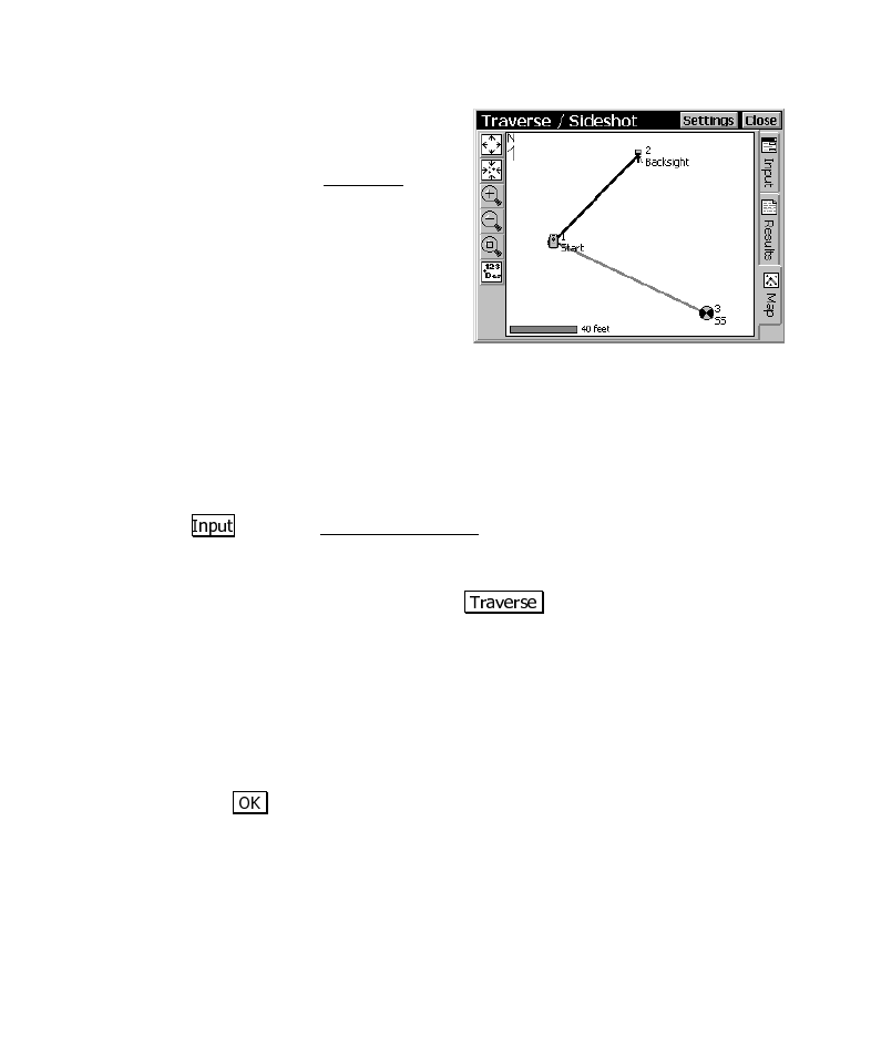 Performing a traverse shot | Spectra Precision Survey Pro CE v3.6 User Manual User Manual | Page 62 / 407