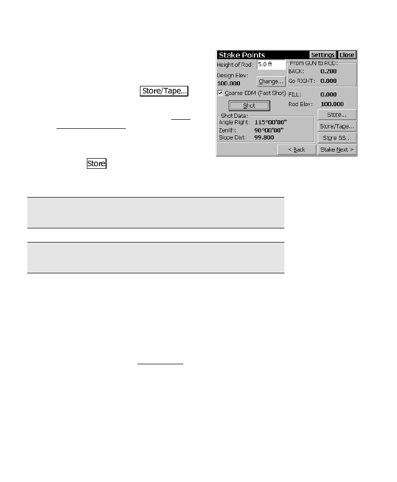 Point staking summary | Spectra Precision Survey Pro CE v3.6 User Manual User Manual | Page 70 / 407