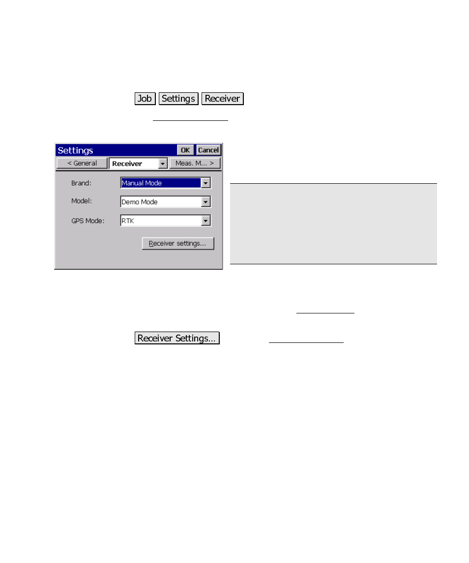 Receiver settings | Spectra Precision Survey Pro CE v3.60 GPS User Manual User Manual | Page 102 / 187
