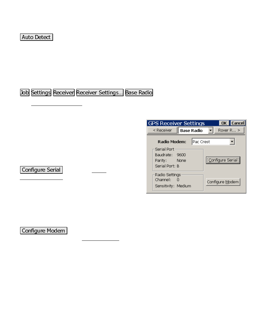 Base radio settings | Spectra Precision Survey Pro CE v3.60 GPS User Manual User Manual | Page 109 / 187