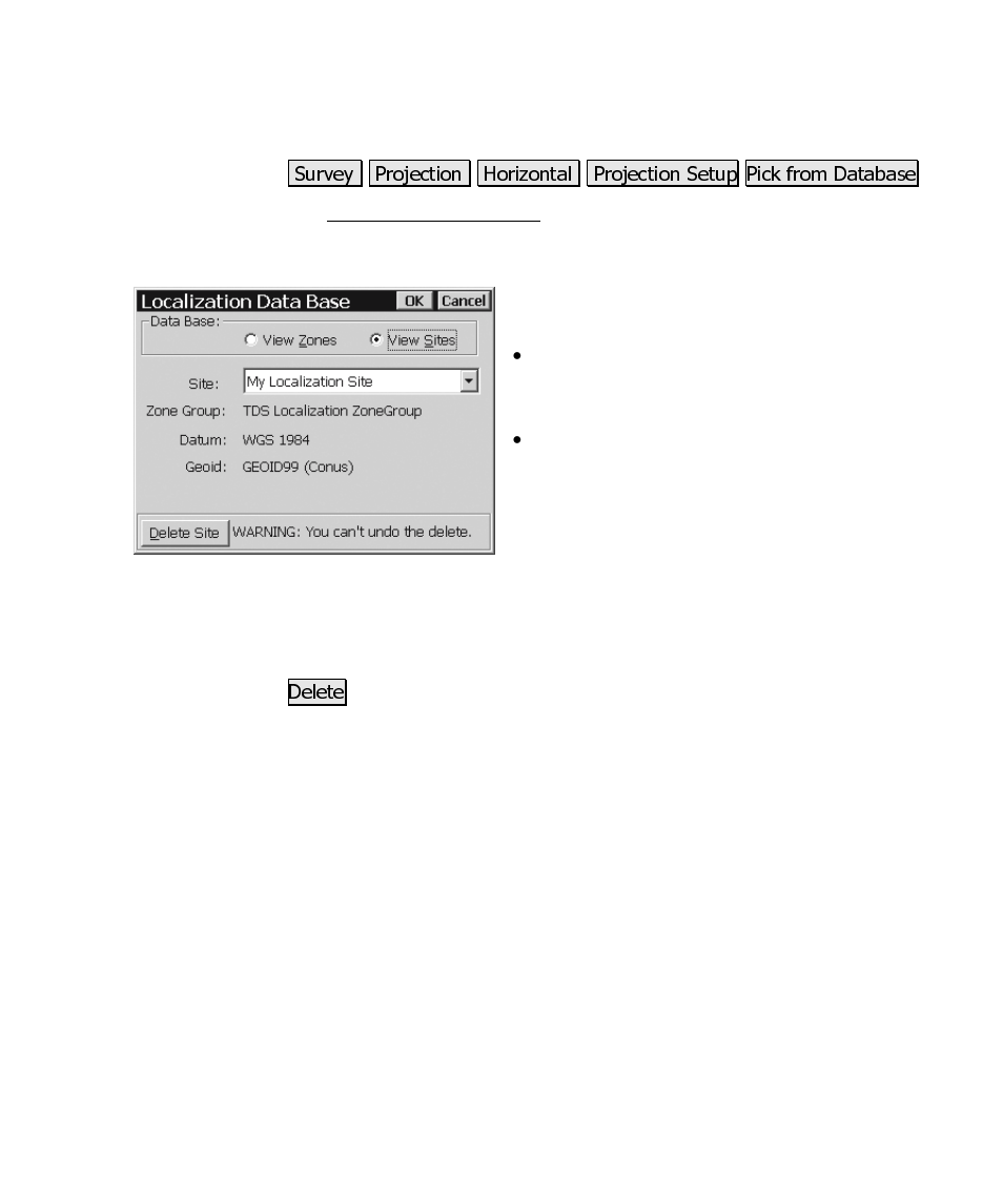Localization data base | Spectra Precision Survey Pro CE v3.60 GPS User Manual User Manual | Page 142 / 187