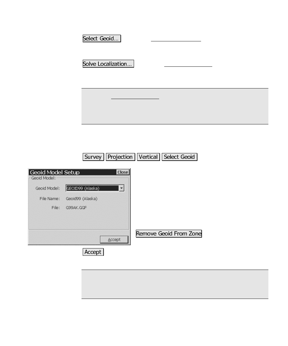 Geoid model setup | Spectra Precision Survey Pro CE v3.60 GPS User Manual User Manual | Page 152 / 187