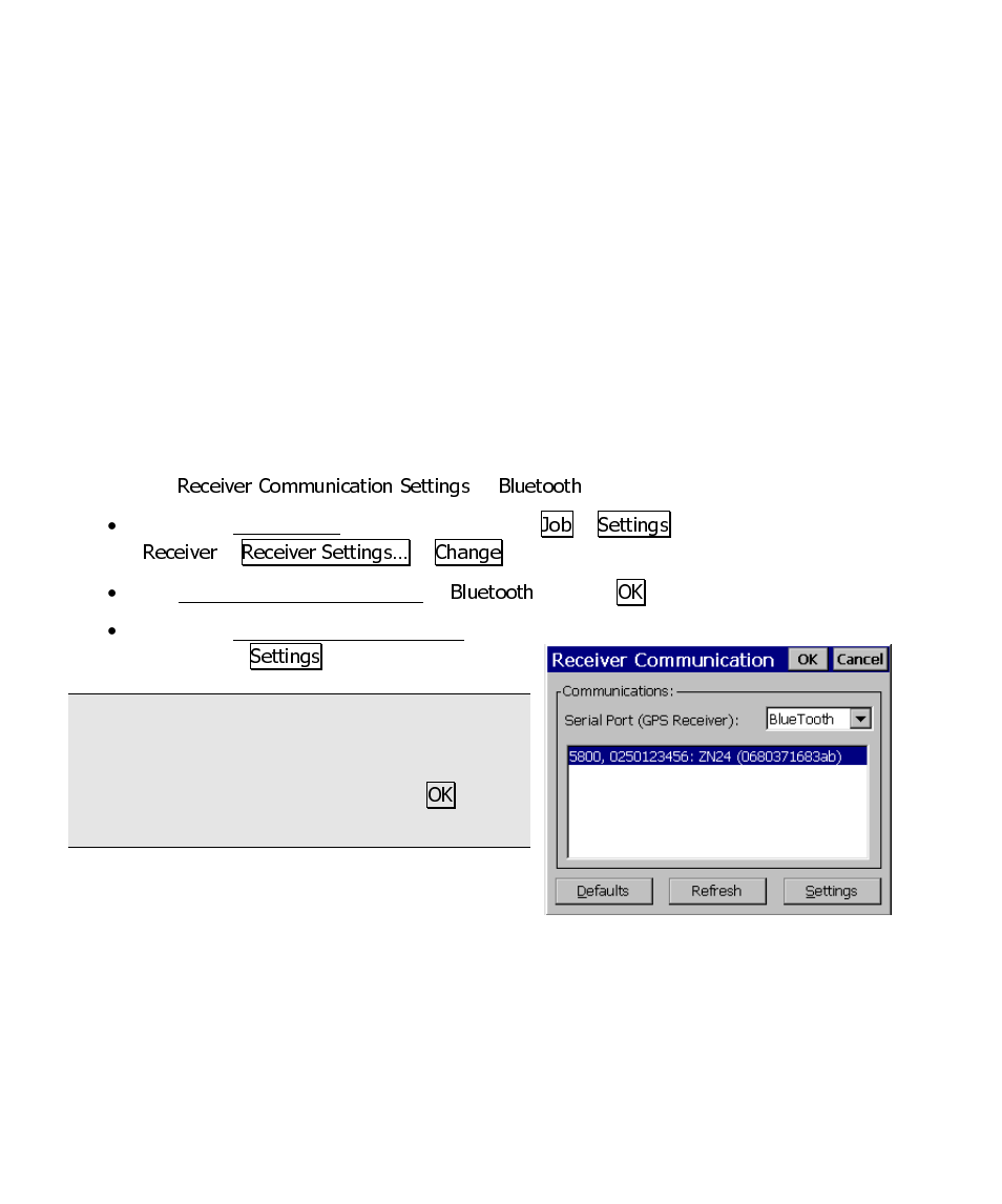 Bluetooth communication, Configuring the bluetooth settings | Spectra Precision Survey Pro CE v3.60 GPS User Manual User Manual | Page 60 / 187