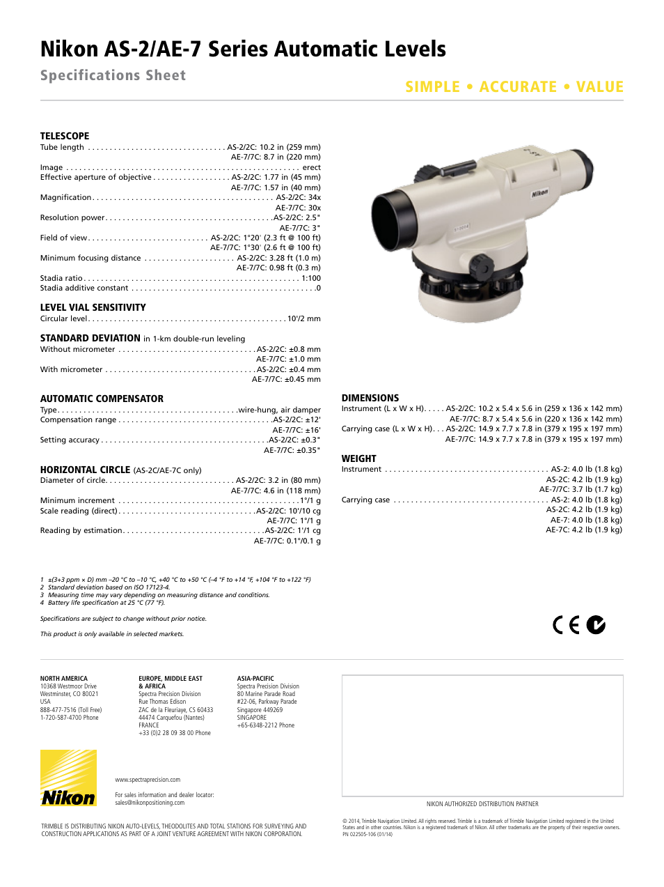 Spectra Precision Nikon Autolevels User Manual | 1 page