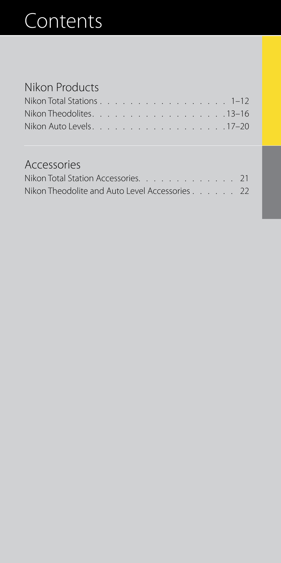 Spectra Precision Nikon Catalog Combined User Manual | Page 3 / 28