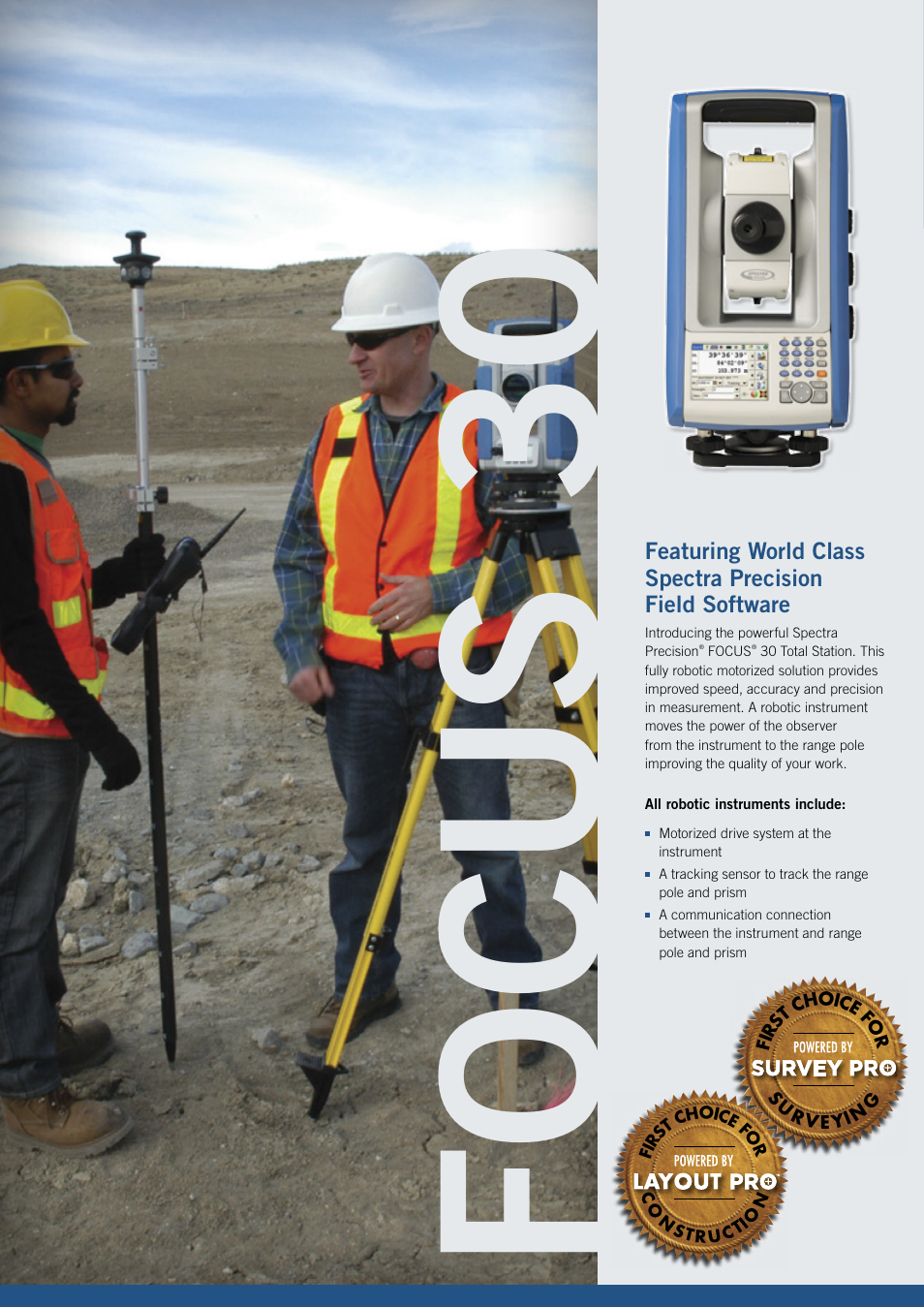 Fo cus 3 0 | Spectra Precision FOCUS 30 User Manual | Page 2 / 4
