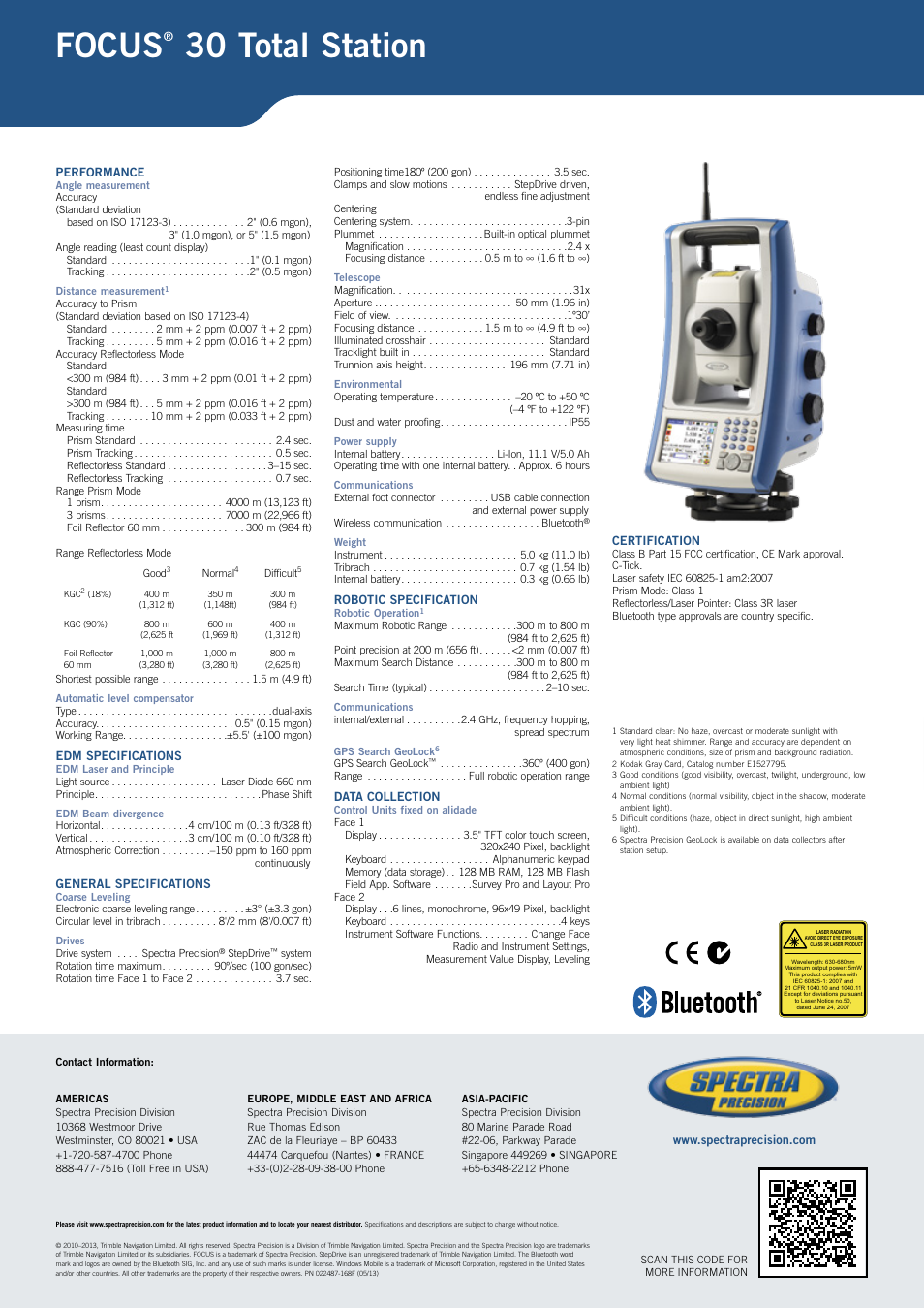 Focus, 30 total station | Spectra Precision FOCUS 30 User Manual | Page 4 / 4