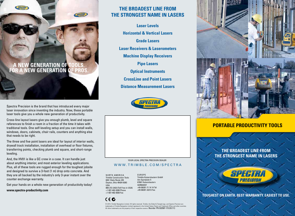 Spectra Precision 5.2XL Point and Line Laser User Manual | 2 pages